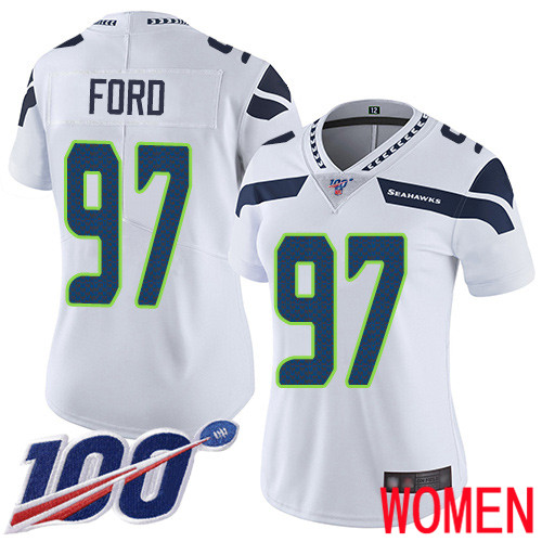 Seattle Seahawks Limited White Women Poona Ford Road Jersey NFL Football 97 100th Season Vapor Untouchable